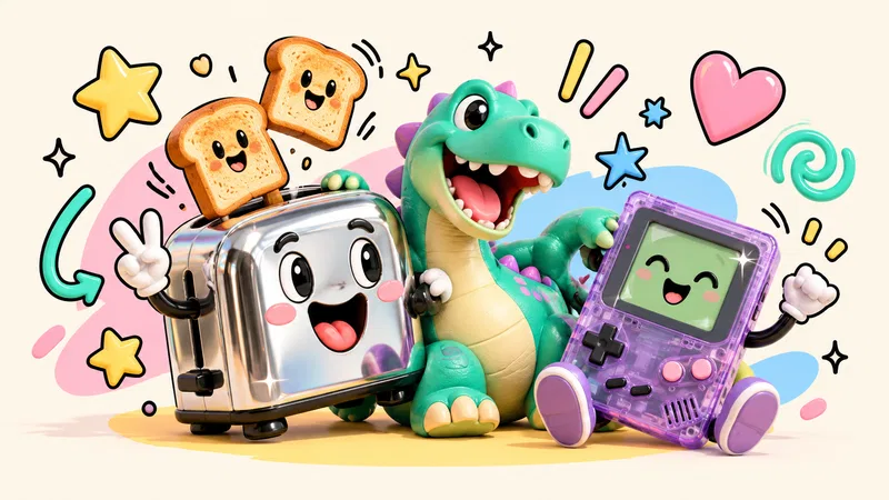 Un tostapane, un dinosauro e una console retrò insieme